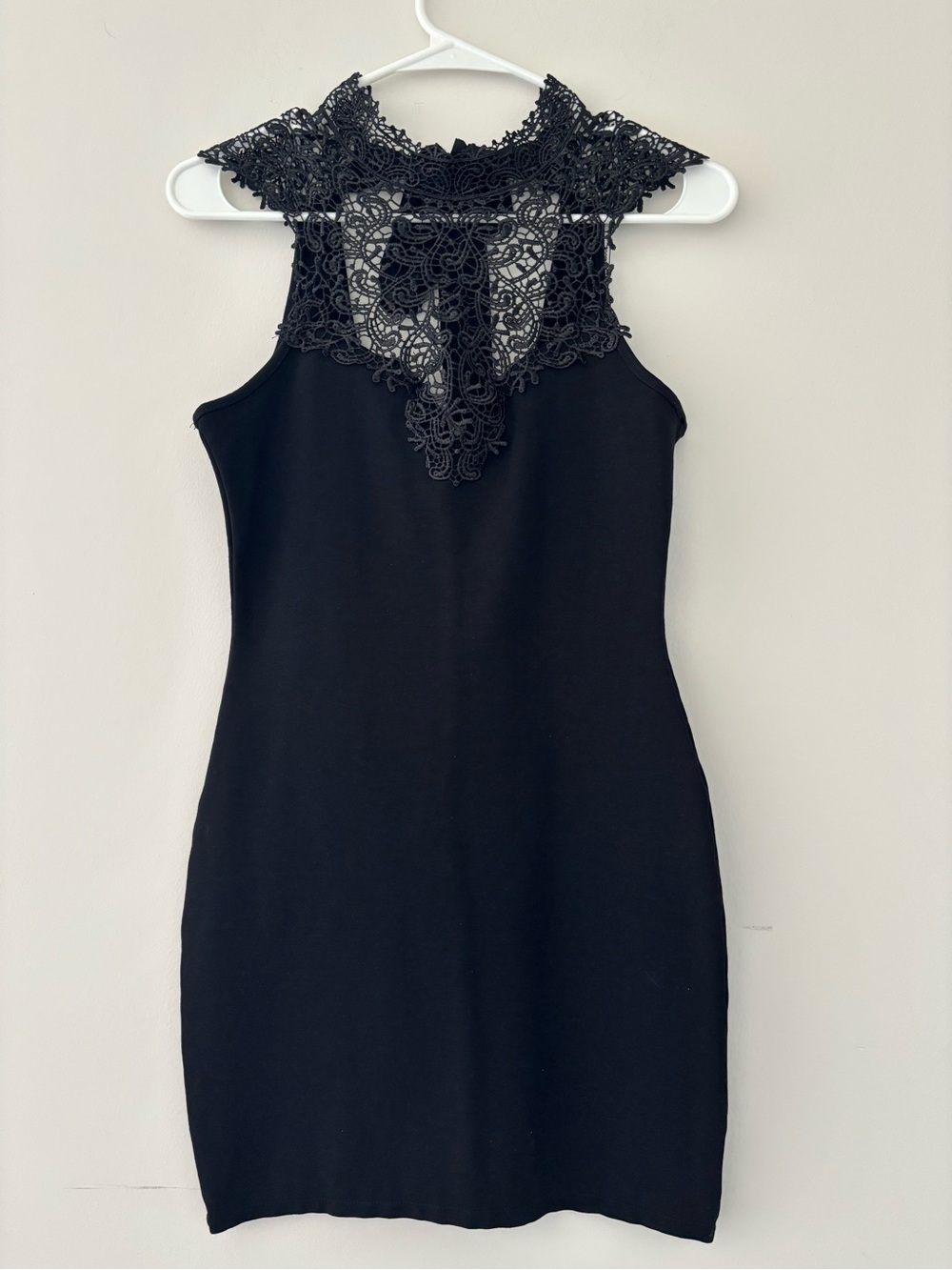 Charlotte Russe Black Lace-Back Mini Dress